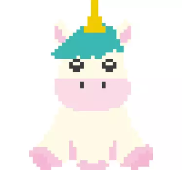 Sticker Mural Licorne Pixel Art - TenStickers