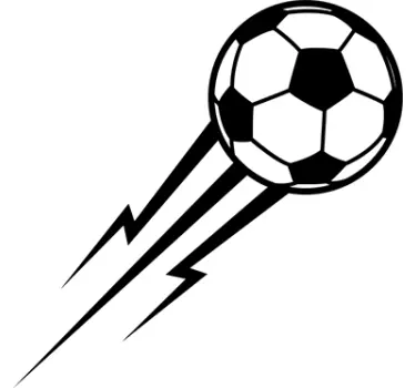 Sticker foot ballon de football et éclair - TenStickers