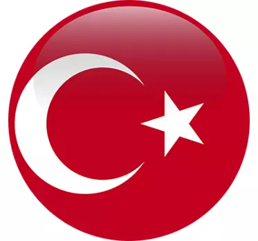 Sticker mural drapeau rond Turquie - TenStickers