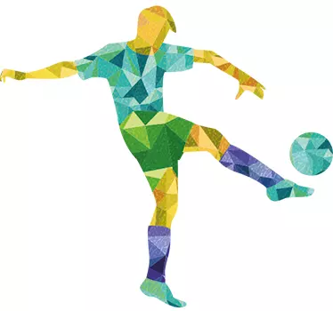 Sticker foot joueur de football géométrique - TenStickers
