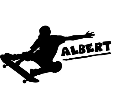 Sticker mural silhouette skateur personnalisable - TenStickers