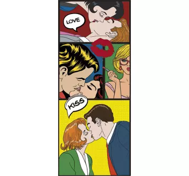 Sticker Maison Porte Bisous Art Pop - TenStickers