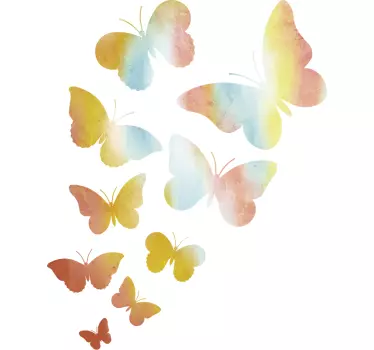 Sticker papillons en tons dégradés - TenStickers