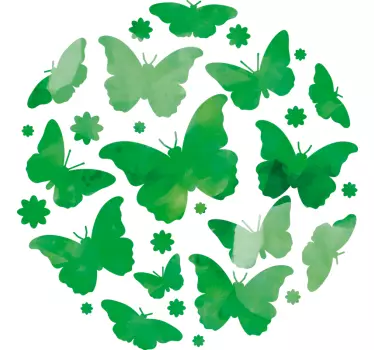 Sticker Maison Papillons en forme circulaire - TenStickers