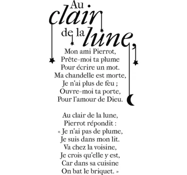 Sticker Texte au Clair de la Lune - TenStickers