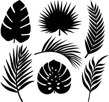 Sticker mural salon silhouette de feuilles - TenStickers