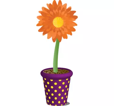 Sticker pot tournesol - TenStickers