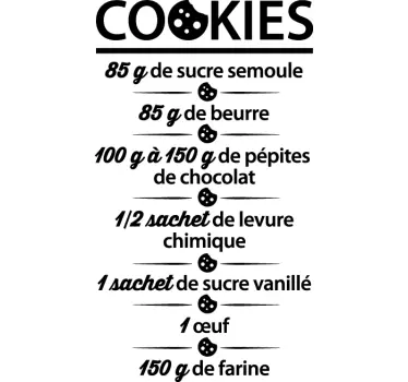 Sticker cuisine recette cookies - TenStickers