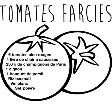 Sticker cuisine recette tomates farcies - TenStickers
