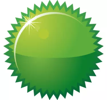 Sticker rond vert à piques offre - TenStickers