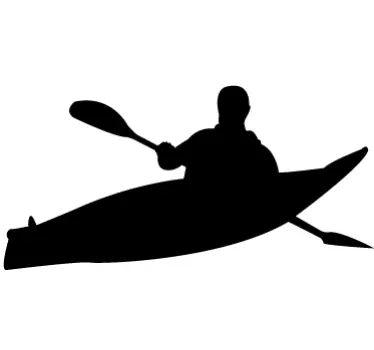 Sticker silhouette canoe kayak - TenStickers