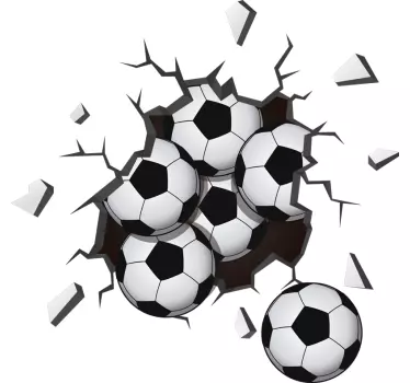 Sticker Chambre Enfant Ballons de Football - TenStickers
