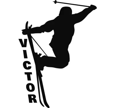 Sticker Maison Montagne Ski Personnalisable - TenStickers