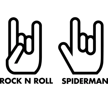Sticker symbole rock and roll et Spiderman - TenStickers