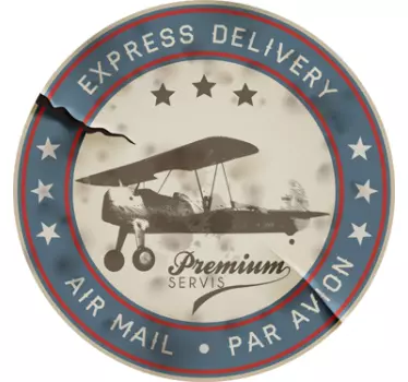 Sticker vintage timbre avion retro - TenStickers
