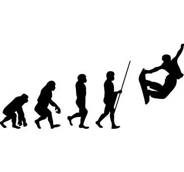 Sticker Snowboard Évolution Humaine Snowboard - TenStickers
