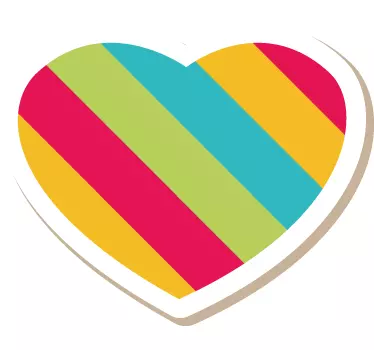 Sticker vitrine coeur multicolore - TenStickers
