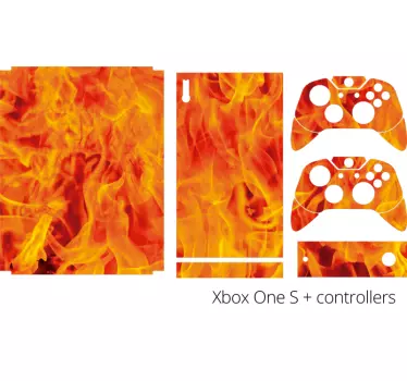 Sticker xbox peau de console enflammée - TenStickers