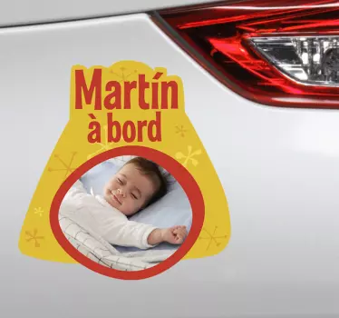 Sticker personnalisé bébé à bord - TenStickers