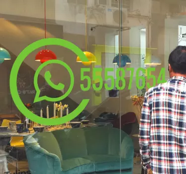 Sticker vitrine WhatsApp personnalisé - TenStickers