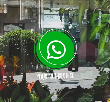 Vitrophanie vitrine Logo whatsapp personnalisé - TenStickers
