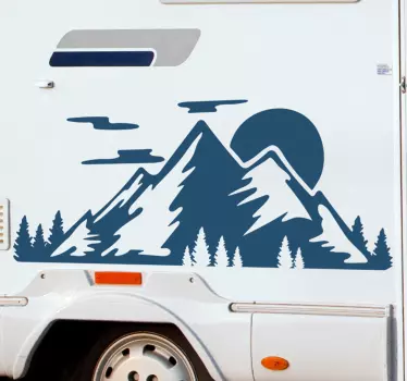 Sticker camping car chaîne de montagnes - TenStickers