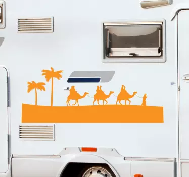 Sticker camping car animal chameaux - TenStickers