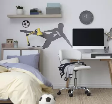 Sticker mural joueur de foot personnalisable - TenStickers