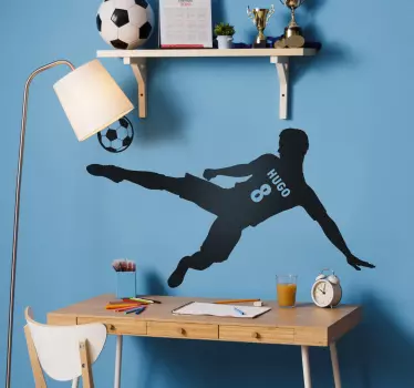 Sticker mural joueur de foot personnalisable - TenStickers