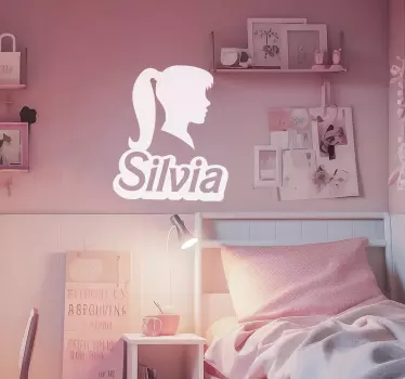 Sticker mural personnalisé silhouette avec prénom - TenStickers
