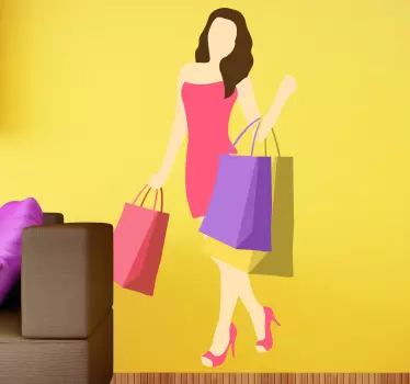 Sticker virée shopping couleur - TenStickers