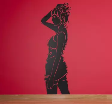 Sticker femme cheveux attachés - TenStickers