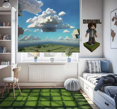 Sticker mural personnage jeux vidéo avec prénom - TenStickers