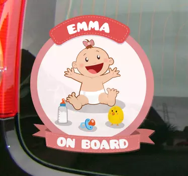 Sticker bébé à bord rose - TenStickers