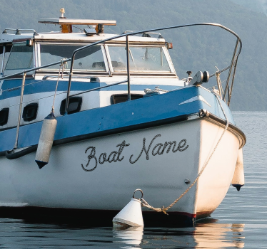 Sticker marin nom de bateau en forme de corde - TenStickers
