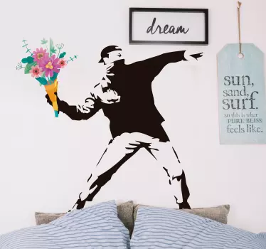 Art Stickers Deco Fleurs de la révolution de banksy - TenStickers
