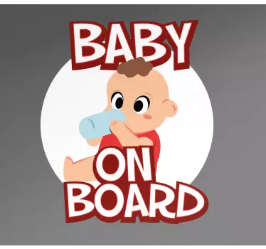 Autocollant bebe a bord adorable bébé qui sirote - TenStickers
