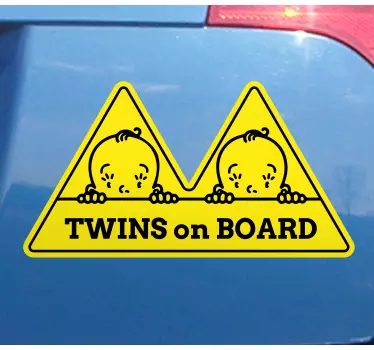 Autocollant bébé à bord attention présence jumeaux - TenStickers