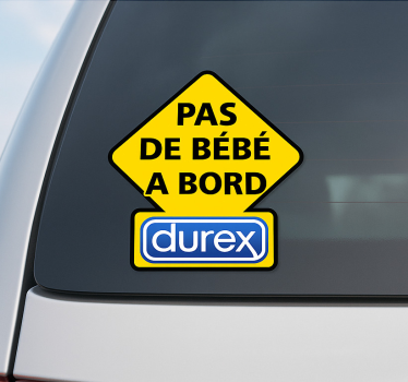 Autocollant bebe a bord panneau jaune interdit aux bébés - TenStickers