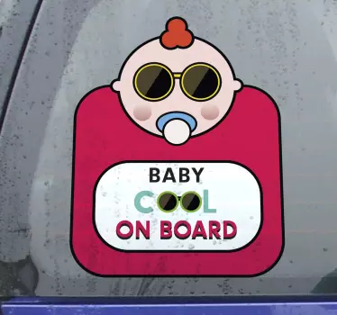 Sticker pour voiture Bébé cool à bord - TenStickers