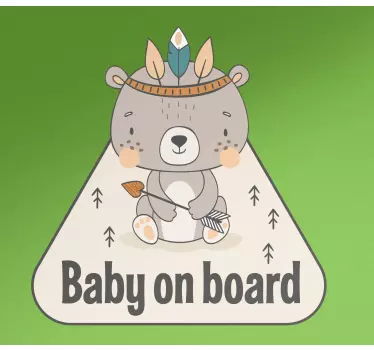 Autocollant bébé à bord ours - TenStickers