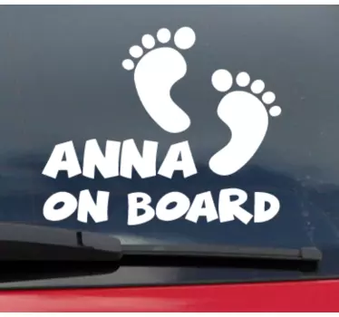 Autocollant voiture bébé à bord empreintes de pieds - TenStickers