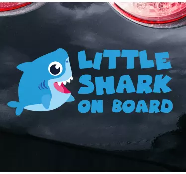Autocollant bébé à bord design requin joyeux - TenStickers
