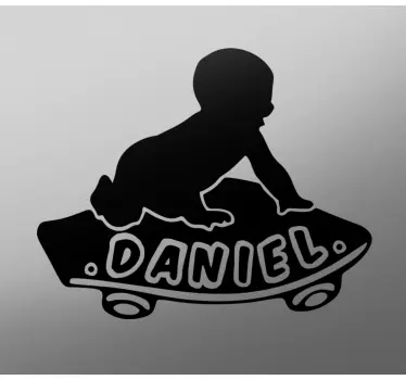 Autocollant bébé à bord figure bébé qui rampe - TenStickers
