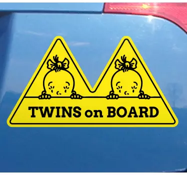 Autocollant bébé à bord jumeaux attention - TenStickers