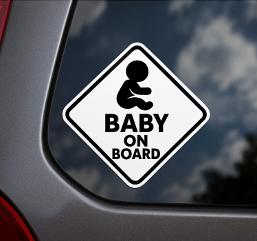 Autocollant bebe a bord conception en noir et blanc - TenStickers