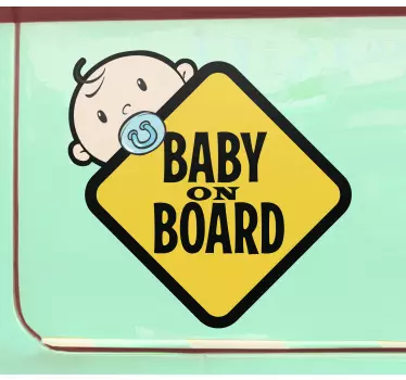 Autocollant bébé à bord panneau jaune - TenStickers