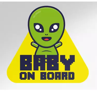 Autocollant bébé à bord personnage alien mignon - TenStickers