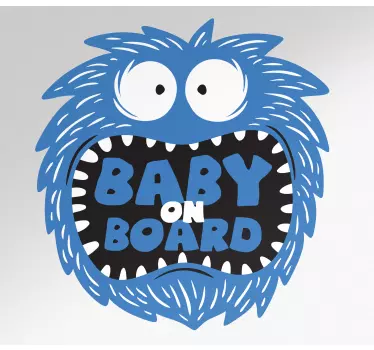 Autocollant bébé à bord personnage bleu flou - TenStickers