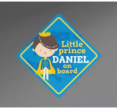 Autocollant bébé à bord personnalisation petit prince - TenStickers